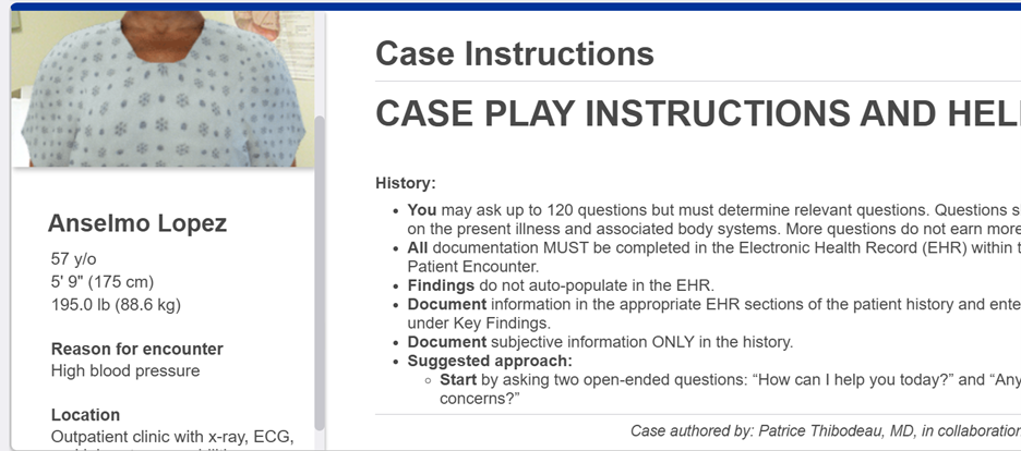 Anselmo Lopez, Felipe Garcia, Harvey Hoya 57 y/o 5' 9" (175 cm) 195.0 lb (88.6 kg) Reason for encounter High blood pressure
