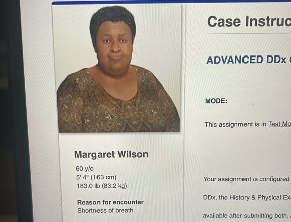 ihuman margaret wilson shortness of breath heart failure answers